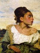 Girl Seated in a Cemetery, Eugene Delacroix